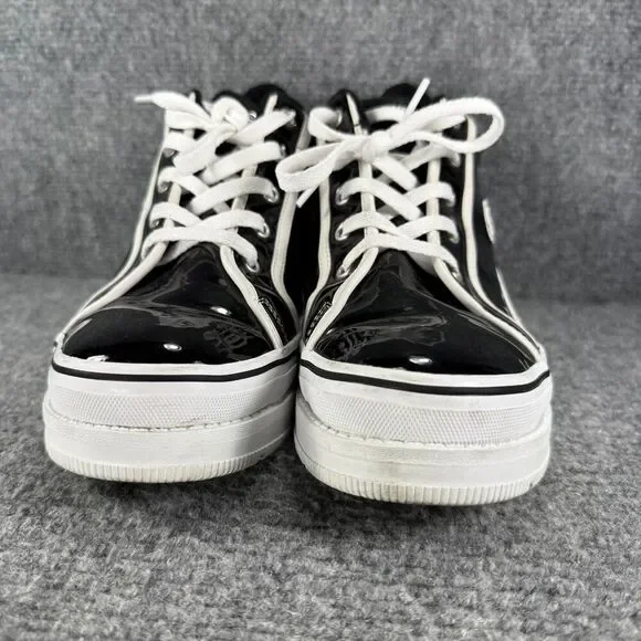 Skechers Heartbeat Loud Platform Sneakers Womens 8.5 Black Patent Y2K Chunky Vtg - Picture 3 of 11